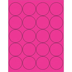 Tape Logic - Pack of (20), 100 Sheet 2" x 2" Fluorescent Pink Permanent Acrylic Laser Labels - Exact Industrial Supply