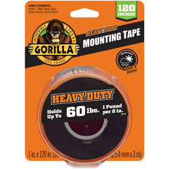 Gorilla Black Heavy Duty Mounting Tape XL 120″ - Exact Industrial Supply