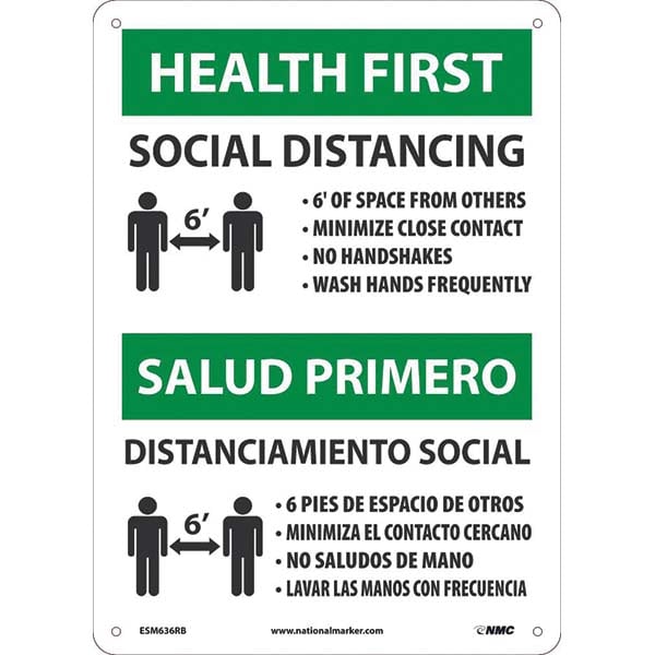 NMC - Safety Signs Message Type: COVID-19 Message or Graphic: Message & Graphic - Exact Industrial Supply