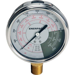 Enerpac - Hydraulic Pressure Gages & Adapters Type: Glycerine Filled Pressure Rating: 10000 - Exact Industrial Supply