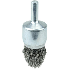 3/4″ Diameter × 1/4″ Shank - Crimped Steel Wire Controlled Flare End Brush
