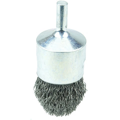 1″ Diameter × 1/4″ Shank - Crimped Steel Wire Controlled Flare End Brush
