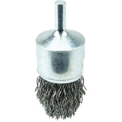1″ Diameter × 1/4″ Shank - Crimped Steel Wire Controlled Flare End Brush