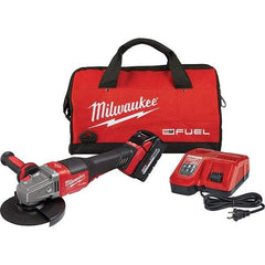 Milwaukee Tool - 4-1/2 - 6" Wheel Diam, 9,000 RPM, Cordless Angle & Disc Grinder - 5/8-11 Spindle, 18 Volts, 6 Amps, Side Exhaust - Exact Industrial Supply