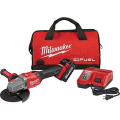 Milwaukee Tool - 4-1/2 - 6" Wheel Diam, 9,000 RPM, Cordless Angle & Disc Grinder - 5/8-11 Spindle, 18 Volts, 6 Amps, Side Exhaust - Exact Industrial Supply