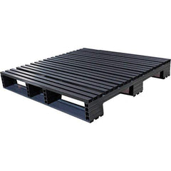 Custom Built Plastic Pallets - 45" Long x 45" & Wide x 6-1/2" High Plastic Pallet - 1,500 Lb Static Capacity, 500 Lb Dynamic Capacity, Black - Exact Industrial Supply