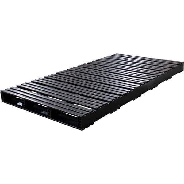 Custom Built Plastic Pallets - 39" Long x 74" & Wide x 4-1/2" High Plastic Pallet - 1,500 Lb Static Capacity, 500 Lb Dynamic Capacity, Black - Exact Industrial Supply