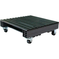 Custom Built Plastic Pallets - 24" Long x 24" & Wide x 9" High Plastic Pallet - 1,500 Lb Static Capacity, 750 Lb Dynamic Capacity, Black - Exact Industrial Supply