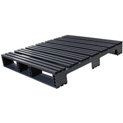 Custom Built Plastic Pallets - 48" Long x 42" & Wide x 6-1/2" High Plastic Pallet - 1,500 Lb Static Capacity, 500 Lb Dynamic Capacity, Black - Exact Industrial Supply