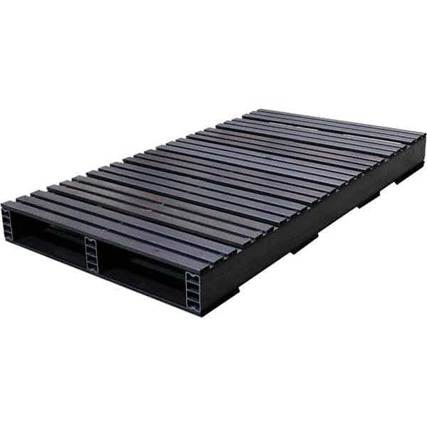 Custom Built Plastic Pallets - 27" Long x 51-1/2" & Wide x 4-1/2" High Plastic Pallet - 1,500 Lb Static Capacity, 500 Lb Dynamic Capacity, Black - Exact Industrial Supply