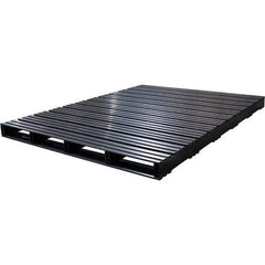 Custom Built Plastic Pallets - 60" Long x 80" & Wide x 4-1/2" High Plastic Pallet - 1,500 Lb Static Capacity, 500 Lb Dynamic Capacity, Black - Exact Industrial Supply