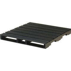 Custom Built Plastic Pallets - 48" Long x 48" & Wide x 5" High Plastic Pallet - 6,600 Lb Static Capacity, 1,000 Lb Dynamic Capacity, Black - Exact Industrial Supply