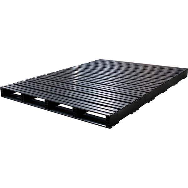 Custom Built Plastic Pallets - 54" Long x 74" & Wide x 4-1/2" High Plastic Pallet - 1,500 Lb Static Capacity, 500 Lb Dynamic Capacity, Black - Exact Industrial Supply