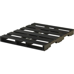 Custom Built Plastic Pallets - 48" Long x 40" & Wide x 4-1/2" High Plastic Pallet - 3,000 Lb Static Capacity, 750 Lb Dynamic Capacity, Black - Exact Industrial Supply