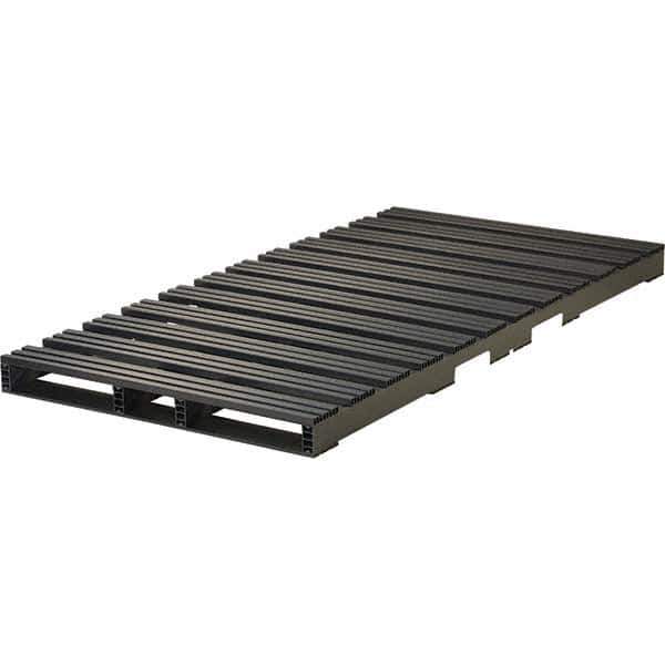 Custom Built Plastic Pallets - 96" Long x 48" & Wide x 5" High Plastic Pallet - 6,000 Lb Static Capacity, 1,500 Lb Dynamic Capacity, Black - Exact Industrial Supply