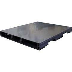 Custom Built Plastic Pallets - 48" Long x 40" & Wide x 4.4" High Plastic Pallet - 1,500 Lb Static Capacity, 500 Lb Dynamic Capacity, Black - Exact Industrial Supply