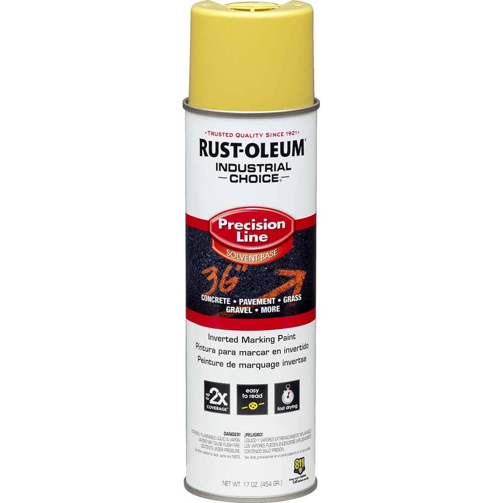17 fl oz Yellow Marking Paint 600' to 700' Coverage at 1″ Wide, Solvent-Based Formula