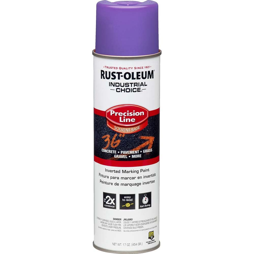 17 fl oz Purple Marking Paint 600' to 700' Coverage at 1″ Wide, Solvent-Based Formula