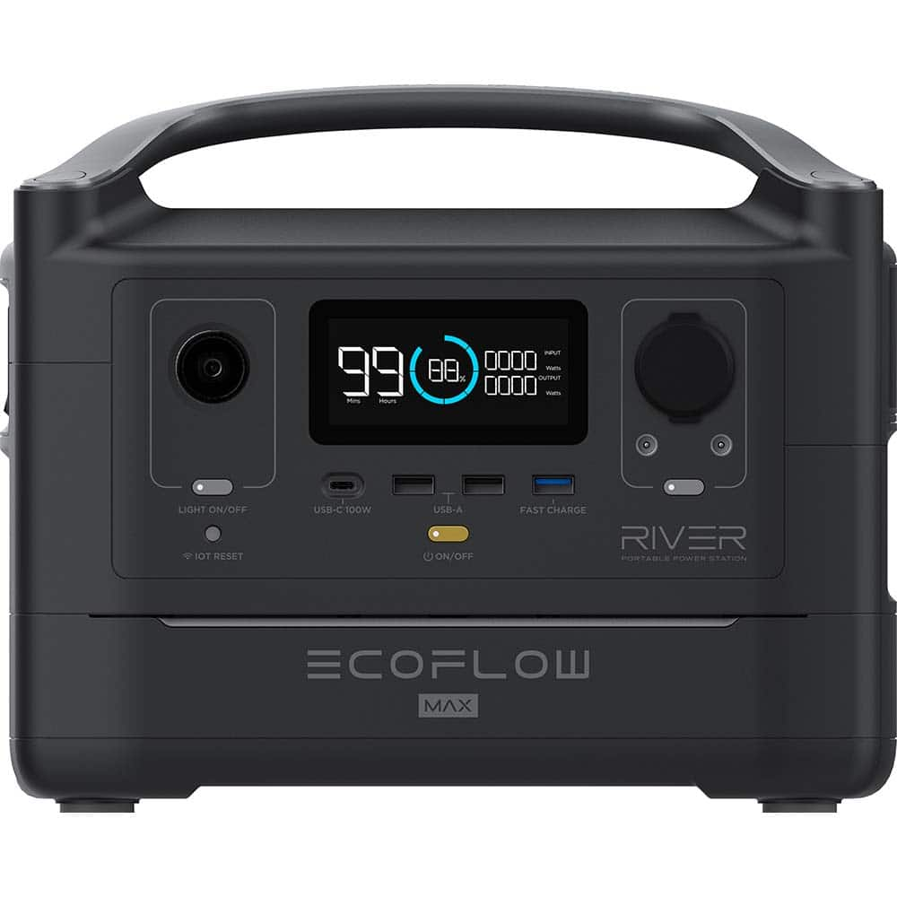 EcoFlow - Portable Power Generators; Fuel Type: Electric ; Starting Method: Electric Start; Manual ; Wattage: 576 ; Run Time Full Load (Hours): 1 ; Horsepower (HP): 1.6 ; Receptacle Type: Type B - Exact Industrial Supply