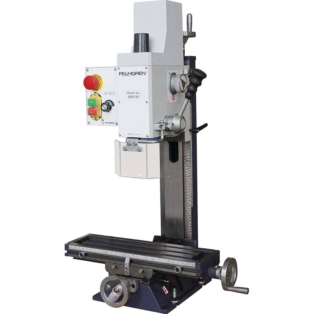 Palmgren - Mill Drill Machines; Spindle Speed Control: Variable Speed; Geared Head ; Swing Distance (Inch): 13-1/2 ; Phase: 1 ; Table Length (Inch): 15-3/4 ; Table Width (Inch): 4-3/4 ; Longitudinal Travel (Inch): 8-21/32 - Exact Industrial Supply