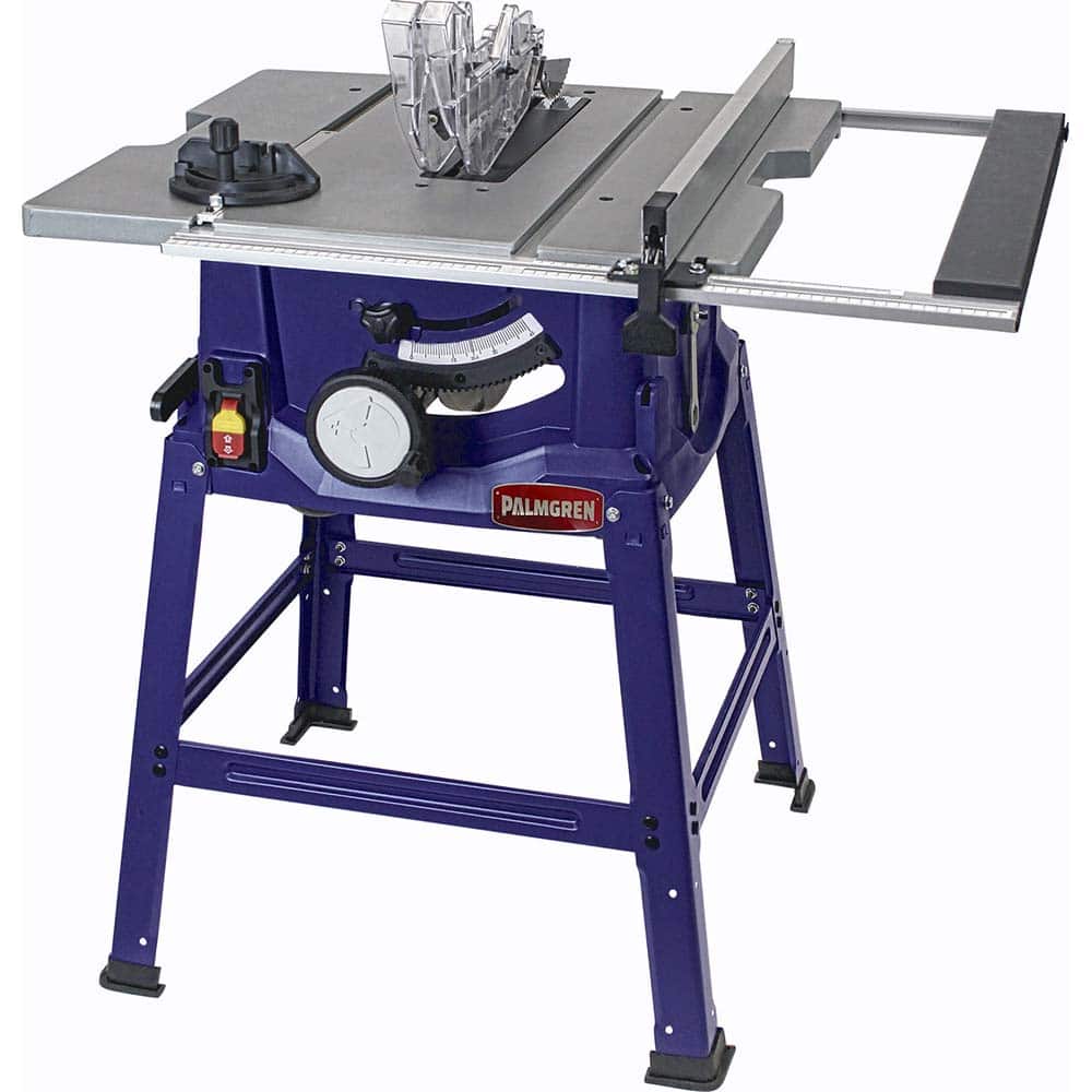 Palmgren - Table & Tile Saws; Type: Table Saw with Stand ; Blade Diameter (Inch): 10 ; Rip Capacity (Inch): 10 (Left of Blade); 25-3/8 (Right of Blade) ; Maximum Depth of Cut @ 90 Deg (Inch): 4 ; Maximum Depth of Cut @ 45 Deg (Inch): 2.25 ; Speed (RPM): - Exact Industrial Supply