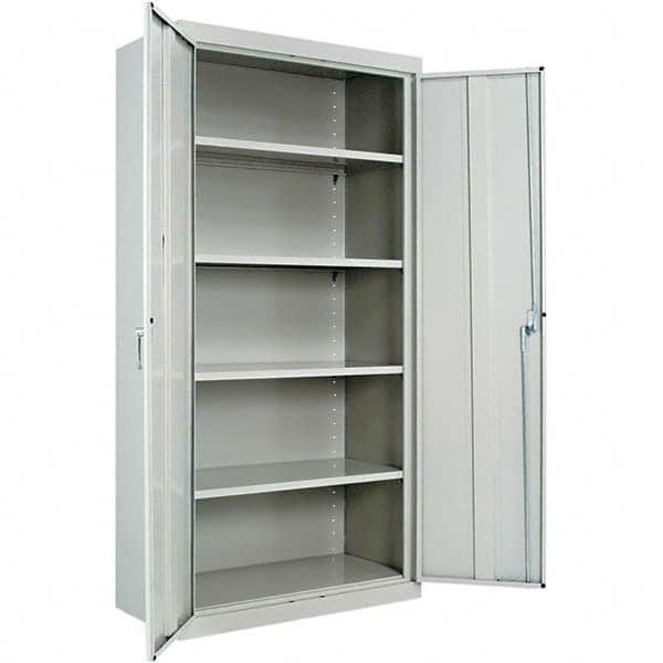 ALERA - 4 Shelf Locking Storage Cabinet - Exact Industrial Supply