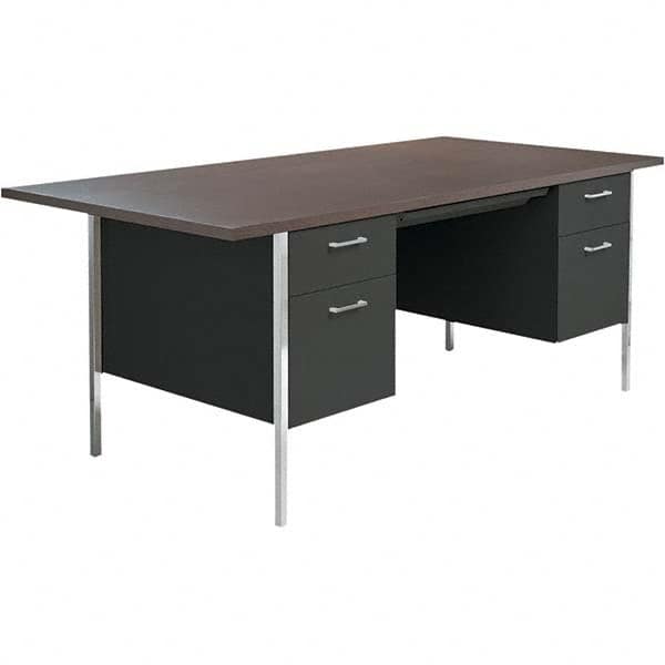 ALERA - Office Desks Type: Double Pedestal Desk Center Draw: Yes - Exact Industrial Supply