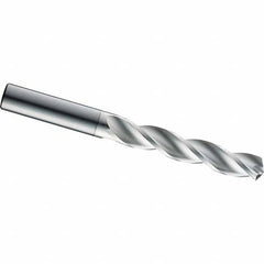 Screw Machine Length Drill Bit: 0.591″ Dia, 124 °, Solid Carbide Coated, Right Hand Cut, Spiral Flute, Straight-Cylindrical Shank, Series 131N