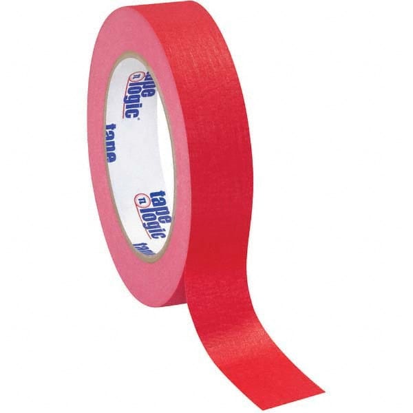 Tape Logic - Pack of (12), 1" x 60 Yd Rolls, Red Crepe Paper Masking Tape - Exact Industrial Supply