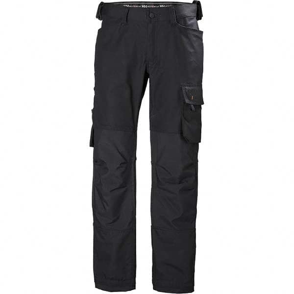 Black Cotton Polyester Elastane General Purpose Pants 6 Pockets, Zipper Closure, 32″ Waist, 34″ Inseam