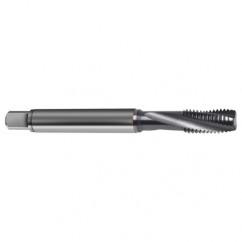M12x1.75 4HX 4-Flute Cobalt Semi-Bottoming 15 degree Spiral Flute Tap-TiCN - Exact Industrial Supply
