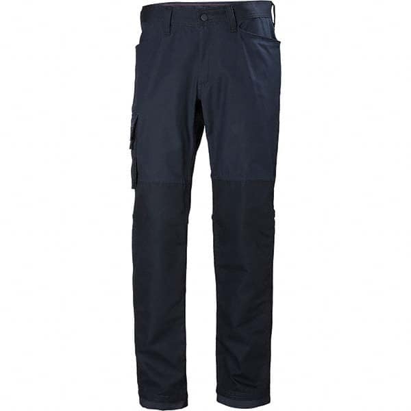 Navy Cotton Polyester Elastane General Purpose Pants Zipper Closure, 40″ Waist, 32″ Inseam