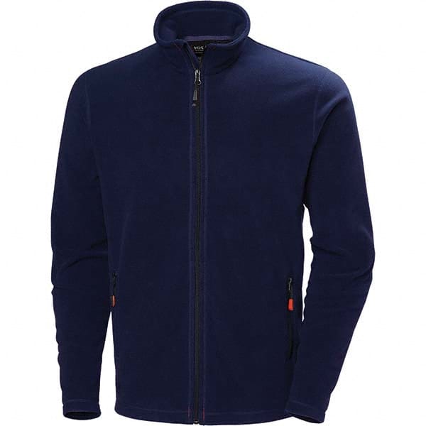 Heated Jacket: Size X-Large, Navy, Polyester & Thermal Knit Fleece Zipper Closure