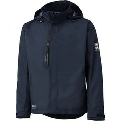 Helly Hansen - Size L Navy Wind Resistant & Water Resistant Jacket - Exact Industrial Supply