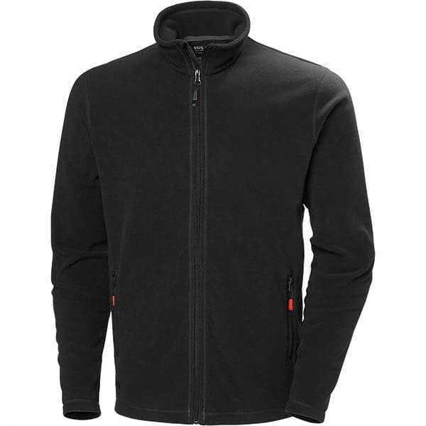 Heated Jacket: Size Large, Black, Polyester & Thermal Knit Fleece Zipper Closure