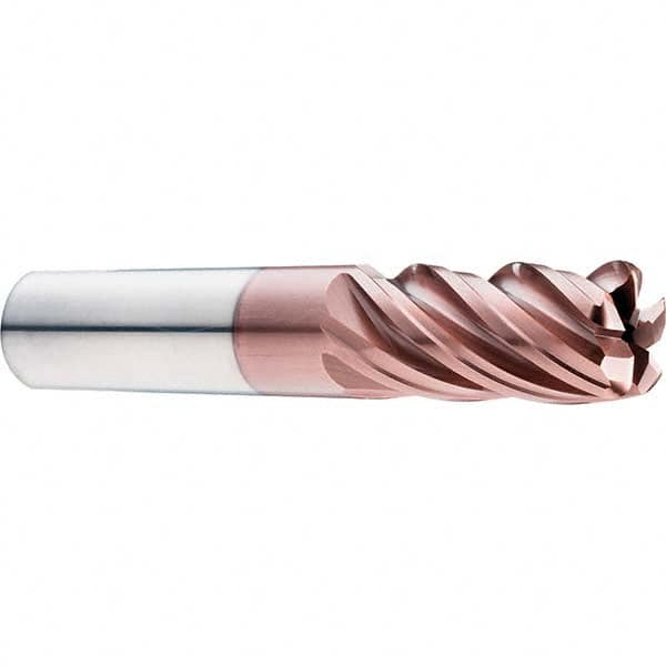 SGS - 1" Diam, Variable Pitch, 2" LOC, 5 Flute Solid Carbide Roughing Corner Radius End Mill - Exact Industrial Supply