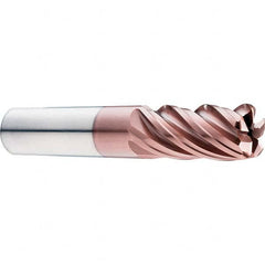 SGS - 5/8" Diam, Variable Pitch, 3/4" LOC, 5 Flute Solid Carbide Roughing Corner Radius End Mill - Exact Industrial Supply