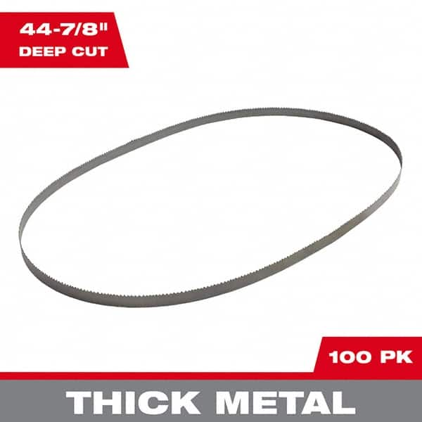 Milwaukee Tool - 44-7/8" x 1/2" x 0.02" 10-14 TPI Bi-Metal Portable Band Saw Blade - Exact Industrial Supply