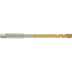 Guhring - 7/16-14 UNC 3 Flute 2B Modified Bottoming Spiral Flute Tap - High Speed Steel, TiN Finish, 6" OAL, Right Hand Flute, Right Hand Thread, H5/H6, Series 4287 - Exact Industrial Supply