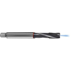 Guhring - 1/4-28 UNF 3 Flute 2BX Modified Bottoming Spiral Flute Tap - High Speed Steel, TiCN Finish, 3.1496" OAL, Right Hand Flute, Right Hand Thread, H4/H5, Series 4389 - Exact Industrial Supply