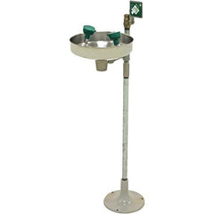 Haws - 11" Wide x 40" High, Pedestal Mount, Stainless Steel Bowl, Eyewash Station - 5 GPM Flow Rate - Exact Industrial Supply