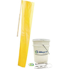 Haws - 12" Long x 12" Wide x 78" High, Plumbed Wash Station Compliance Test Kit - Includes 5 Gal Bucket, Shower Sock, Water Pole, Eyewash Gauge, Tape Measure, Thermometer - Exact Industrial Supply