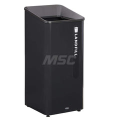 Trash Cans & Recycling Containers; Product Type: Recycling Container; Container Capacity: 23 gal; Container Shape: Square; Lid Type: Open Lid; Container Material: Metal; Color: Black