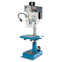 Floor Drill Press: 20.7968″ Swing, 2 hp, 220V, 1 Phase 3 Speed, 5.9″ Spindle Travel, 22″ Table Length, 18.5″ Table Width