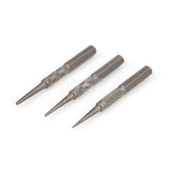 Nail Punch Set: 3 Pc High Carbon Steel