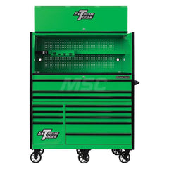 Tool Storage Combos & Systems; Type: Roller Cabinet with Hutch Combo; Drawers Range: 10 - 15 Drawers; Number of Pieces: 2.000; Width Range: 48″ - 71.9″; Depth Range: 24″ - 29.9″; Height Range: 60″ and Higher; Color: Combo Green with Black Trim; Type: Roll