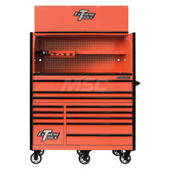 Tool Storage Combos & Systems; Type: Roller Cabinet with Hutch Combo; Drawers Range: 10 - 15 Drawers; Number of Pieces: 2.000; Width Range: 48″ - 71.9″; Depth Range: 24″ - 29.9″; Height Range: 60″ and Higher; Color: Combo Orange with Black Trim; Type: Rol
