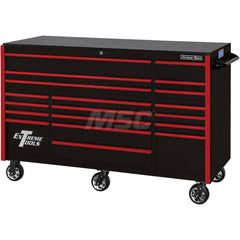 Tool Roller Cabinet: 19 Drawers Black & Red