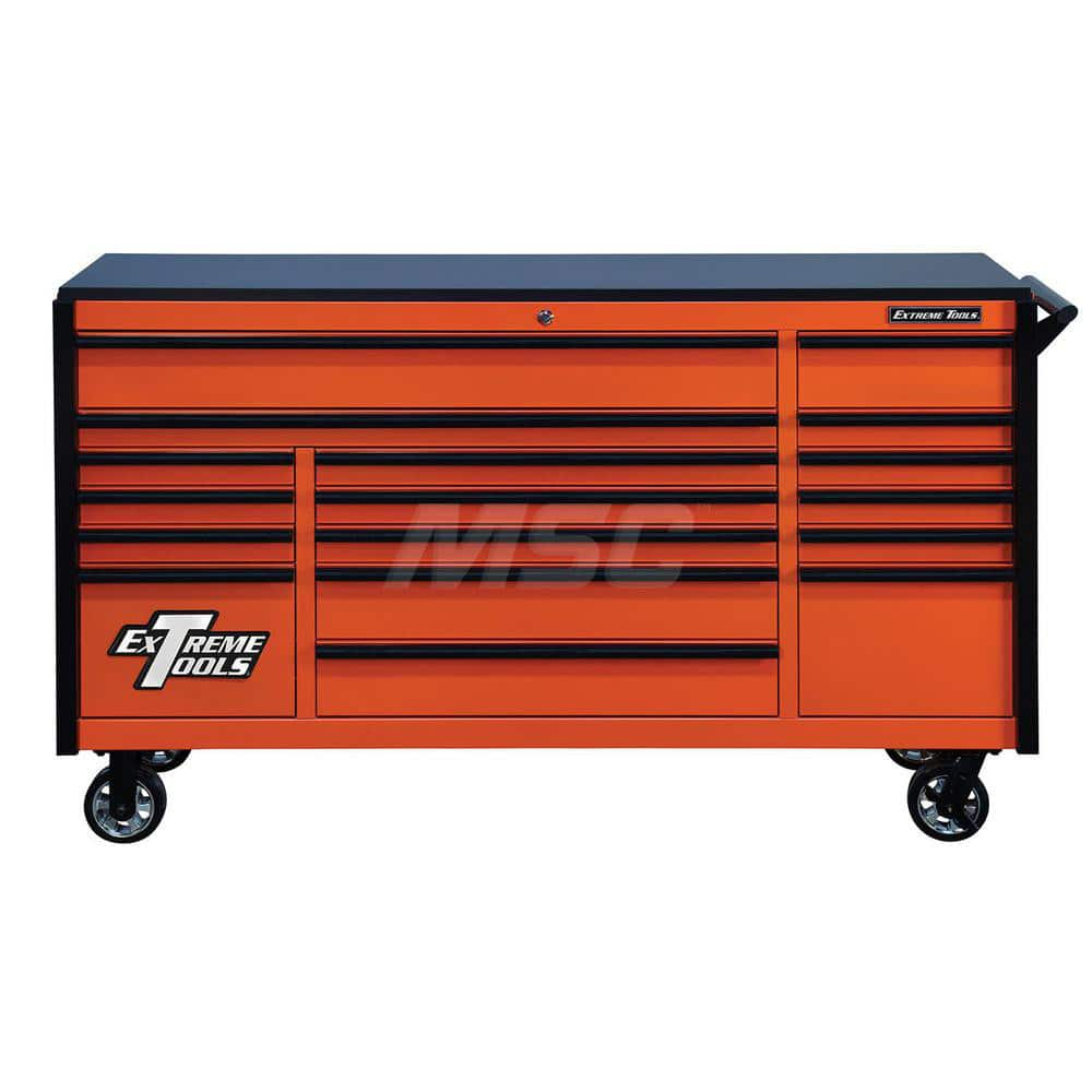 Tool Roller Cabinet: 17 Drawers Orange & Black