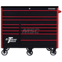 Tool Roller Cabinet: 12 Drawers Black & Red